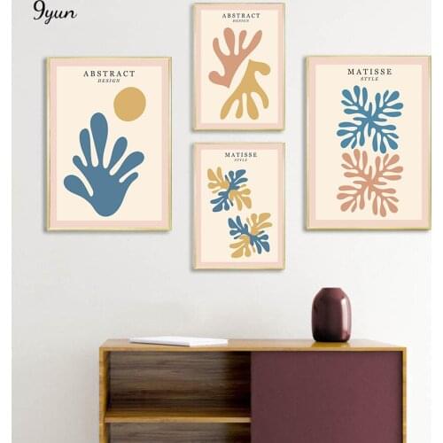 Abstract Matisse Inspired Modern Trendy Wall Art Minimal Style Poster Prints Canvas Painting Living Room Interior Decoration