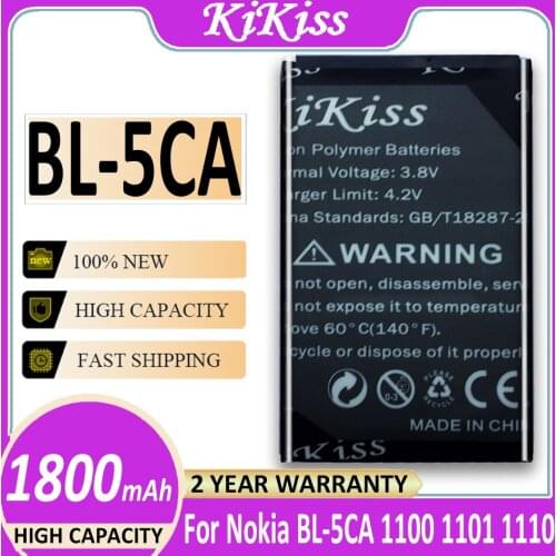 1800mAh BL-5CA BL5CA Phone Battery For Nokia 1110 1111 1112 1200 2310 5130XM 7600 N70 E60 5030 C2-00 C2-01 X2-01 BL 5CA