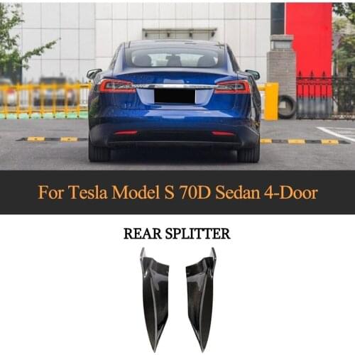 Carbon Fiber Rear Bumper Lip Splitters Accessories For Tesla Model S 2016 2017