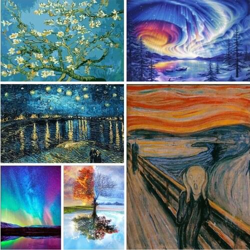 Full Drill landscape Mosaic Round Diamond Painting Diamond Embroidery Cross Stitch Kit Strange View Fine View Diamond Art Gift