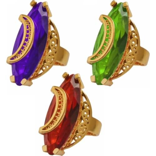 Anniyo Middle East Stone Ring for Women Gold Color Arab Rings Jewelry African Ethiopian Wedding Gifts #102706