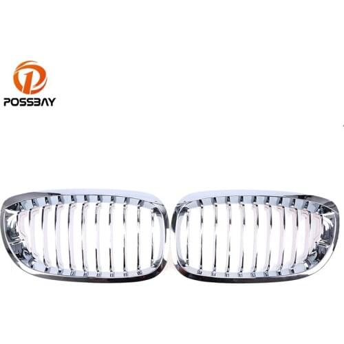 POSSBAY Auto Replacement Chrome Car Front Center Grill Grilles for BMW 3-Series E46 320Ci/325Ci/316Ci Coupe 2003-2006 Facelift