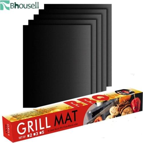 Bhousell 1Pc Kitchen Tools Silicone Baking Mat BBQ Cooking Mat Black Reusable Non-stick Oven Baking Accessories 33*40cm