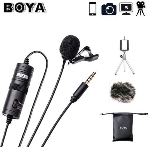 BOYA BY-M1 Lavalier Condenser Microphone for Canon Nikon DSLR Camcorders, Studio microphone for iPhone X 7 Plus Zoom H1N Handy