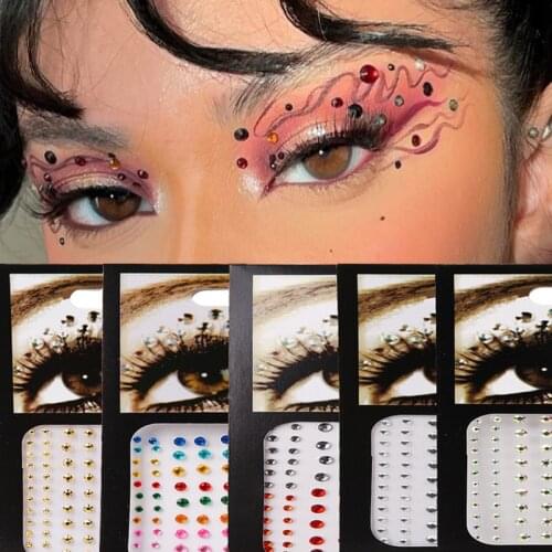 Diamond Face Jewel Eyeshadow Eyeliner Sticker DIY Crystal Lasting Eyes Computer Charm Shimmer Sticker Creativity Makeup Tools