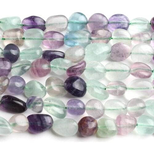 6-8mm Natural Colorful Fluorites Stone Beads Irregular Loose Spacer Beads for Jewelry Making DIY Bracelet 15'' Strand