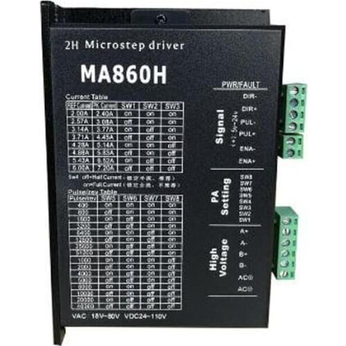 Digital 2H Microstep Stepper Motor Driver MA860H VAC18V-80V VDC24-110V For 57 86 Stepper Motor Nema 23 34
