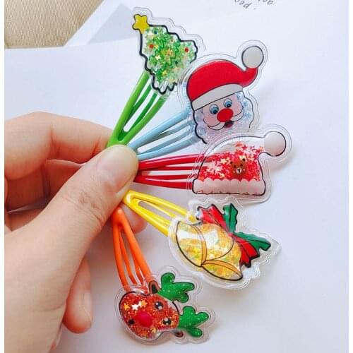 Kids glitter Quicksand Christmas hairpin Hair rope children Sweet Rubber Bands Sequin Transparent Cute Hair Accessories
