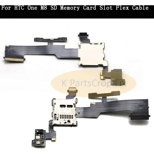 For HTC One M8 M8X M8Y M8W M8T M8S Volume Button Sensor and SD Memory Card Slot Tray Holder Flex Cable freeshipping