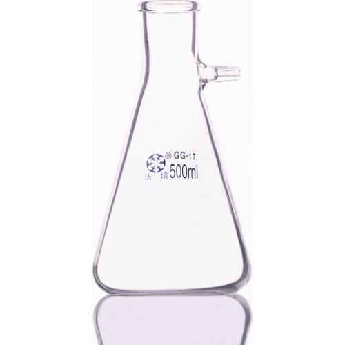 Filtering flask with side tubulature,Capacity 500ml,Triangle flask with tubules,Filter Erlenmeyer bottle