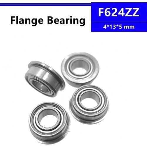 50pcs/100pcs F624ZZ 4*13*5mm flange deep groove ball bearing 4x13x5mm F624Z Flanged bearing 3d printer