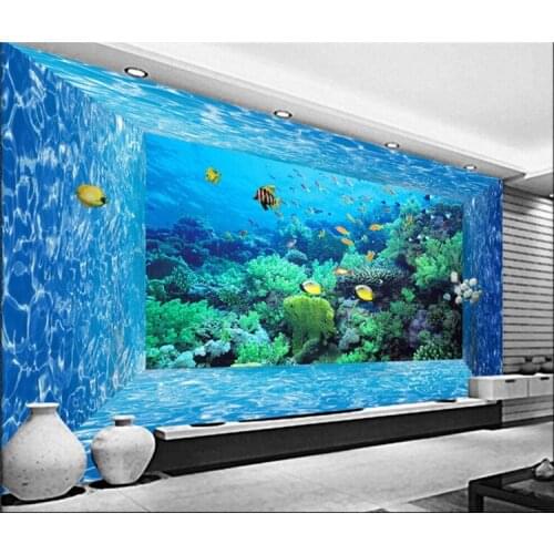 Custom 3D Photo Wallpaper Mural 3D Stereoscopic Space Underwater World Living Room Bedroom TV Background Paper Wall Papers 3D