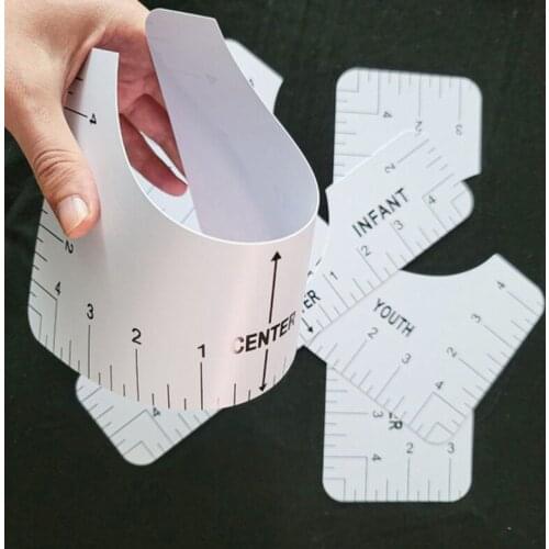 Craft Tools T-Shirt Alignment Ruler For Guiding T-Shirt Design Fashion Rulers With Size Chart DIY Drawing Template Craft Tool