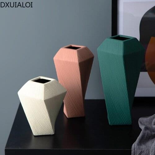 Nordic creative personality home ceramic vase ceramic crafts soft decoration porch living room ceramic decoration DXUIALOI