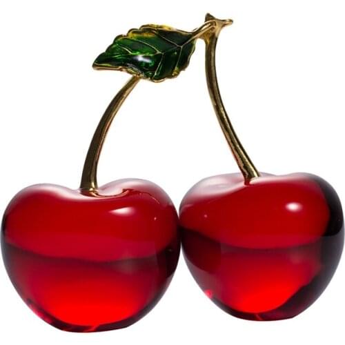 Creative Red Crystal Cherry Home Desktop Decoration Ornaments Photography Props Ornaments