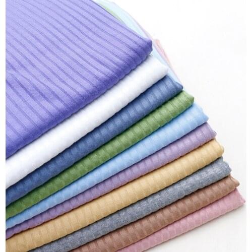 Modal Knitted Fabric Wide Rib Striped Jersey Fabrics DIY Sewing Dress Baby Clothes Shirt Drape Soft Tissu 50X165CM