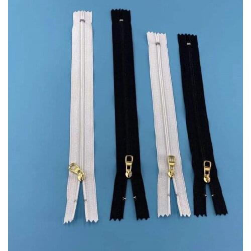 Close-End 20-24cm 1pcs white&black gold silver Metal Zipper for Sewing Zip Garment Accessories Jeans Zippers DIY Tools zipper