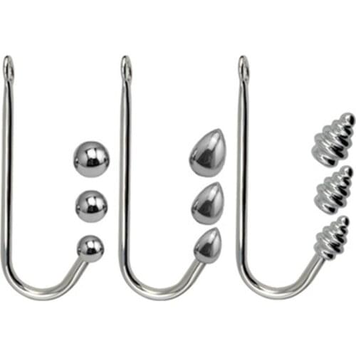 Stainless Steel Metal Chastity Device Fetish Anal Hook Prostate Massage Anus Butt Plug Ball Expansion Adults Gay Game Products