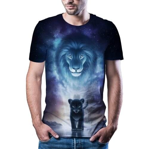 New T -Shirt Men 'S High-Quality MenS T-Shirt Short -Sleeved 3d Character Animal Print MenS T -Shirt Fashion Handsome T -Shirt