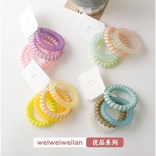 New women 4pcs jelly color telephone ring hair bands girls rubber band ladys hair tie hair accessories gum