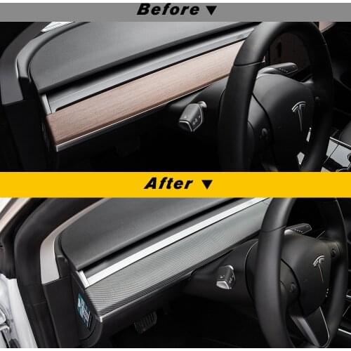 Model3 Car Center Console Trim For Tesla Model 3 2021 Accessories Carbon Fibre ABS For Tesla Model Y Model Three Protection New