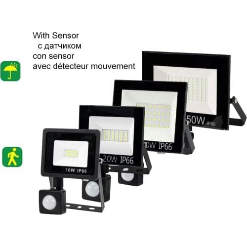 FloodLight Spotlight Exterior Street wall reflector LED Garden light Path light PIR Motion Sensor waterproof Night Sensor lamp P