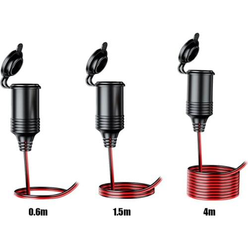 VODOOL 12V 24V DC Auto Car Motorcycle Cigarette Lighter Socket Plug Connector Switch 0.6m /1.5m /4m Universal Connector Switch