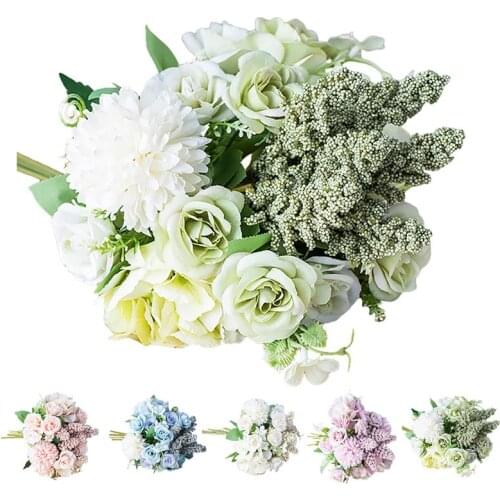 Lifelike Artificial Bouquet Simulated Wedding Bouquet Home Decor Flower Photography Props For Wedding Decor Accessories