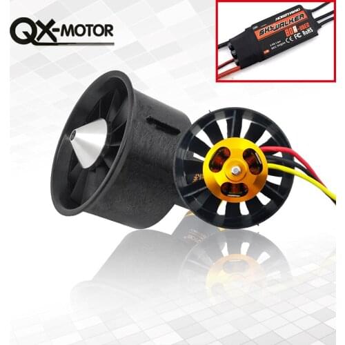QX-MOTOR Drone Kit 64mm EDF Set 2822 3800KV Brushless Motor with 12 Blades Ducted Fan With esc 80A for RC Airplane Model Parts