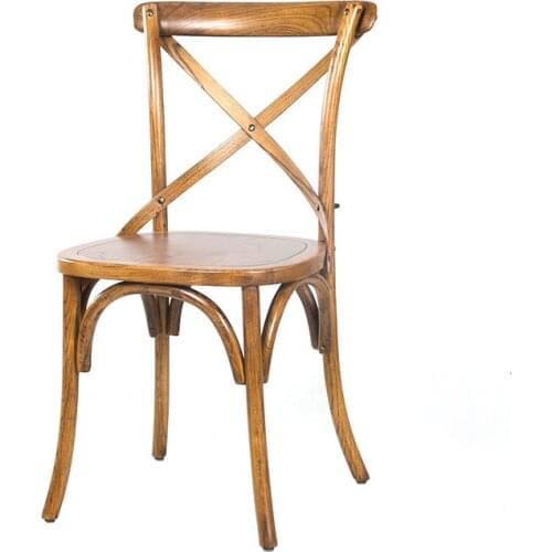 Solid wood chair American dining chair adult oak chair industrial style coffee court chair home back rattan chair furniture
