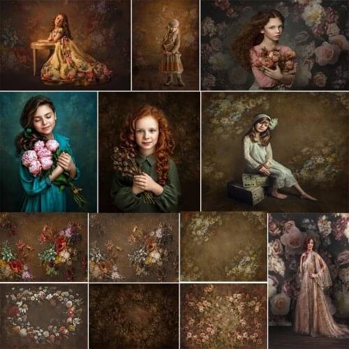 Vintage Flowers Portrait Photography Backdrop Baby Shower Birthday Maternity Wedding Photoshoot Background Photo For Girls Props