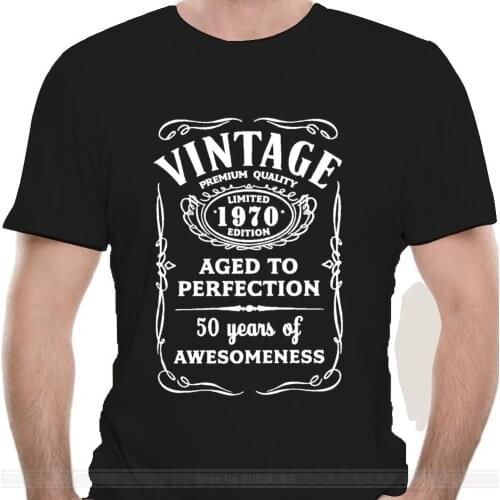Vintage Limited 1970 Edition T Shirt Men 100% Vintage T-Shirt 50th Birthday Gift 50 Years Old Tee Short