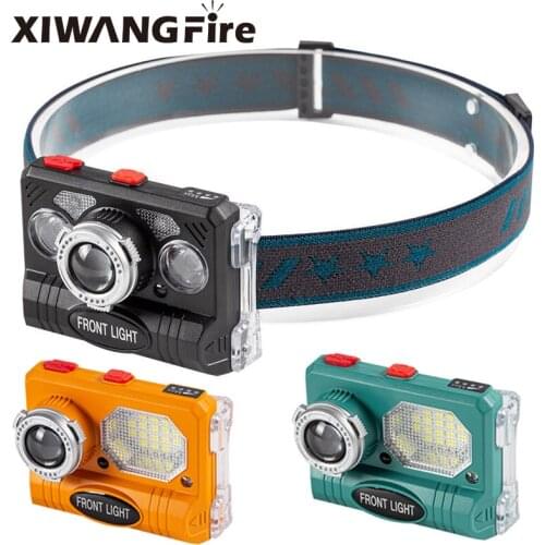 XIWANGFIRE 2021 New Portable Headlamp Smart Sensor Zoom Multi-Function Headlamp Built-In Battery Camping Riding Fishing LED Lamp