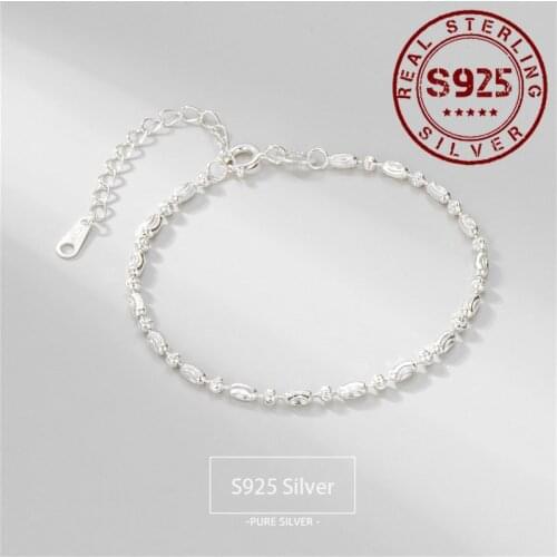 Sterling Silver Women Bracelet Exquisite Carving Beads Bracelet for Women Silver 925 Sterling Bride Wedding Jewelry Gift