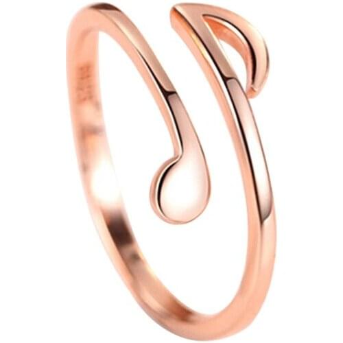 Musical Notes Ring Simple Style Women Silver Color Rings 2020 Fashion Jewelry Opening Adjustable Tail Ring Ladies Party Rings