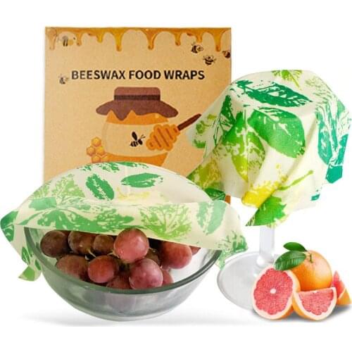 1set Eco Friendly Beeswax Food Wrap Kitchen Fresh Keeping Wrappers Reusable Natural Beeswax Cloth Kitchen Tools