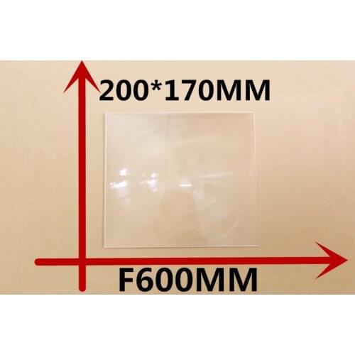 1 pcs/lot free shipping DIY projector Rectangle Fresnel Lens 200*170MM long Focal length 600mm Thicknes 2MM frensel lens