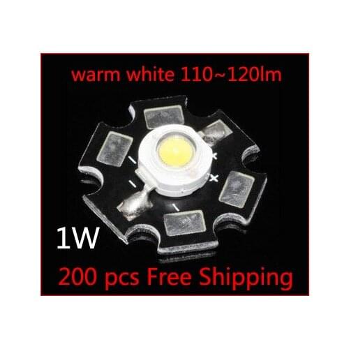 1W 110lm-120lm High Power Taiwan Epistar Chip LED Bulb Lamp Beads / Warm White / with aluminum heat sink/200pcs