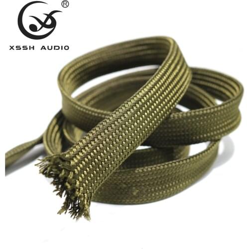 10 meters 5mm 8mm 15mm 20mm 25m green cotton speaker power audio wire special shock absorber braided sleeve cable tube sleeves