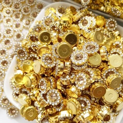 10MM Claw Rhinestones /Flower Shape Claw Cup Sew on Rhinestone,Crystal Glass Buttons for Earring,Garment Apparel and DIY Decorat