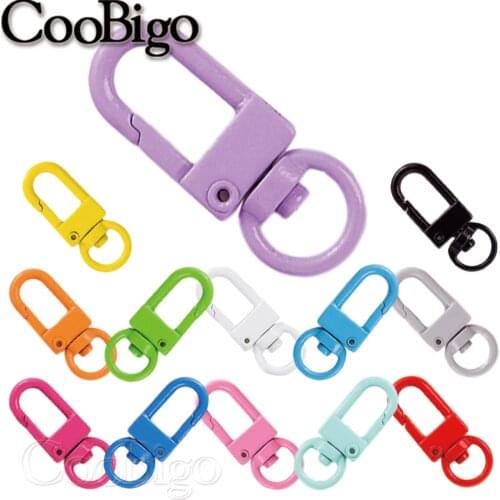 100pcs Colorful KeyChain Ring Metal Lobster Clasp Clips Bag Car Keychain DIYJewelry Accessories Key Hooks Hook Up Base Findings