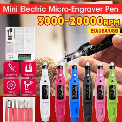 15 In 1 Electric Micro Engraver Pen Mini DIY Engraving Tool Kit for Metal Glass Ceramic Plastic Wood Jewelry Grinding Gadgets