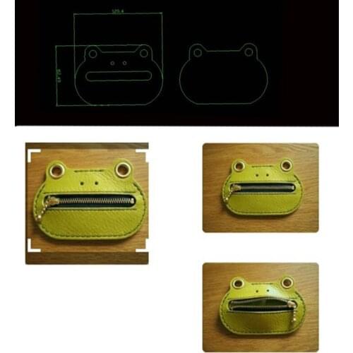 2pcs/set Japan Steel Blade Wooden Die Cutter DIY Cute Leather Zipper Frog Card Holder Coin Bag Hand Punch Tool Knife Mould