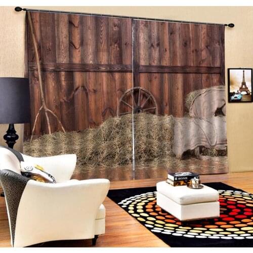 3D Window Curtain Dinosaur print Luxury Blackout For Living Room brown wood curtains for bedroom office hotel