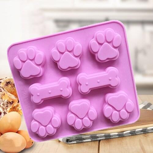 3D Dog Footprint Silicone Molds Fondant Craft Cake Candy Chocolate Sugarcraft Ice Baking Tool Mould Soap Mold Cake Decorator