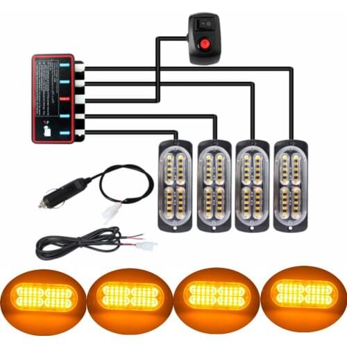 4 in 1 Emergency Light 80LED Strobe Emergency lamp Kit Help Flash Hazard Warning Traffic Light Bar 12V Stroboscopes For Auto 12v