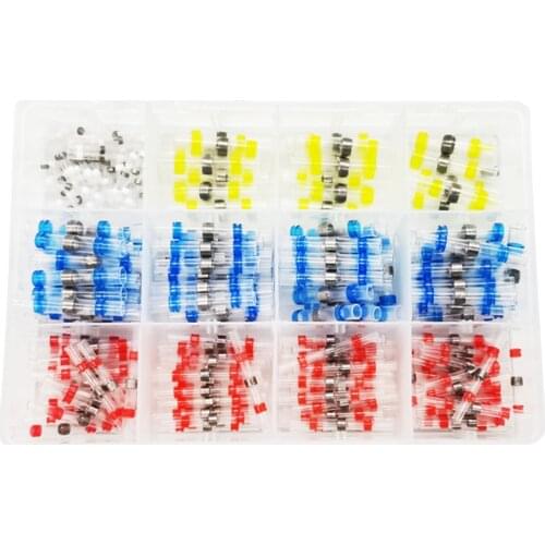 50pcs Heat Shrinkable Solder Ring Wiring Terminals Connection Terminal Heat Shrinkable Type Waterproof Connecting Terminal Kit