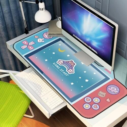 40x80cm Large Cat Ear Cute Mouse Pad Waterproof Desktop Non-slip Desk Mat Kawaii Gaming Natural Rubber Cartoons Mouse Pad