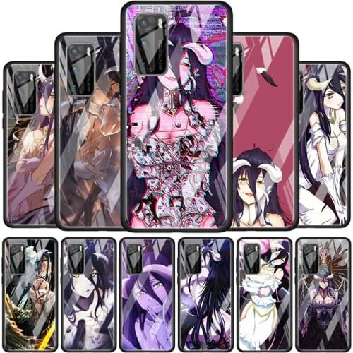 Anime Girl Albedo Tempered Glass Cover For P40 P30 P20 P10 P Smart Z Pro Plus Lite 2019 2020 2021 Phone Case Coque