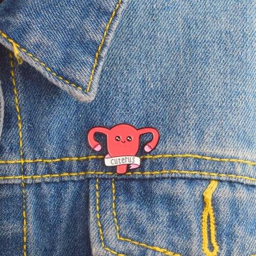 Cuterus Women Uterine Shape Red Cute Rus Feminist Brooches Female Sexual Organ Badge Medical Doctor Nurse Lapel Enamel Pin Gift